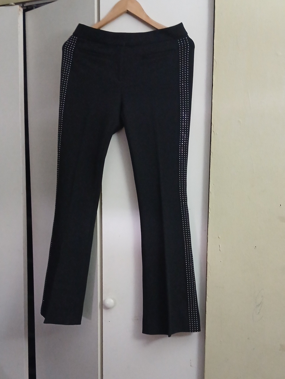 MICHAEL Michael Kors Black Flare Pants with Studded Detail